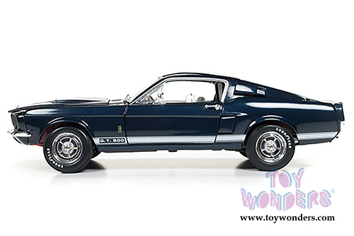 Auto World American Muscle - Hemmings Muscle Machines Ford Shelby Mustang GT 500, 50th Anniversary Hardtop (1969, 1/18 scale diecast model car, Metallic Blue) AMM1111