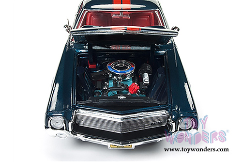 Auto World American Muscle -  AMC AMX Class of 1968 with a 1/64 scale replica by Johnny Lightning (1968, 1/18,1/64 scale diecast model car, Blazer Blue) AMM1124