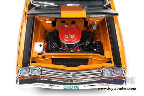 Auto World - American Muscle | Plymouth Road Runner Hard Top Looney Tunes&trade; 50th Anniversary (1969, 1/18 scale diecast model car, Omaha Orange) AMM1131