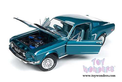 Auto World - American Muscle | Ford Mustang GT 2+2 Hardtop Class of  '68 (1968, 1/18 scale diecast model car, Gulfstream Aqua) AMM1132