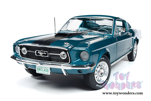Auto World - American Muscle | Ford Mustang GT 2+2 Hardtop Class of  '68 (1968, 1/18 scale diecast model car, Gulfstream Aqua) AMM1132