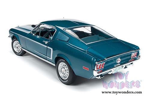 Auto World - American Muscle | Ford Mustang GT 2+2 Hardtop Class of  '68 (1968, 1/18 scale diecast model car, Gulfstream Aqua) AMM1132