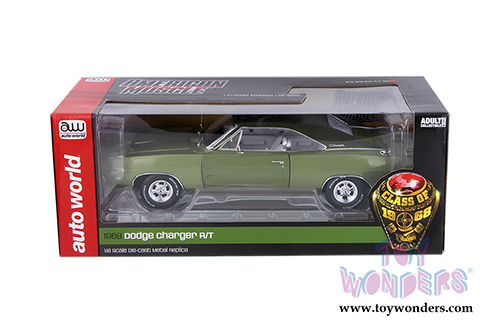 Auto World American Muscle - Dodge Charger R/T Hard Top Class of '68 (1968, 1/18 scale diecast model car, Medium Green Metallic) AMM1140