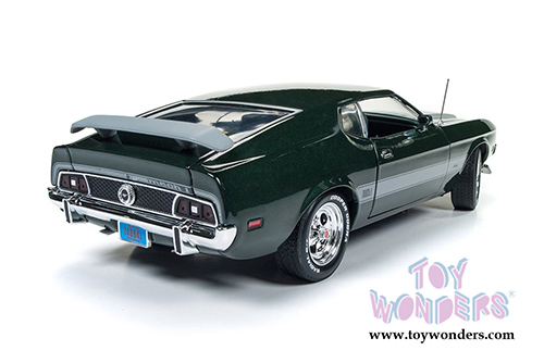 Auto World - American Muscle | Hot Rod Power Tour Ford Mustang Mach 1 (1973, 1/18 scale diecast model car, Dark Green) AMM1144