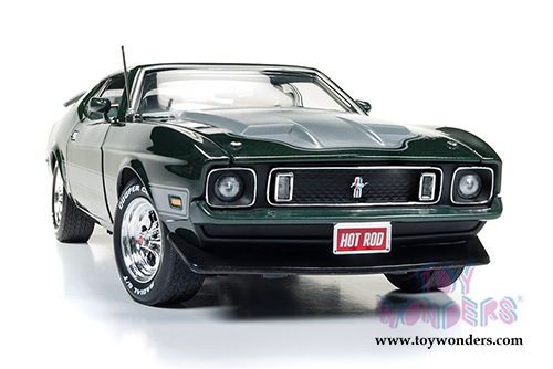 Auto World - American Muscle | Hot Rod Power Tour Ford Mustang Mach 1 (1973, 1/18 scale diecast model car, Dark Green) AMM1144