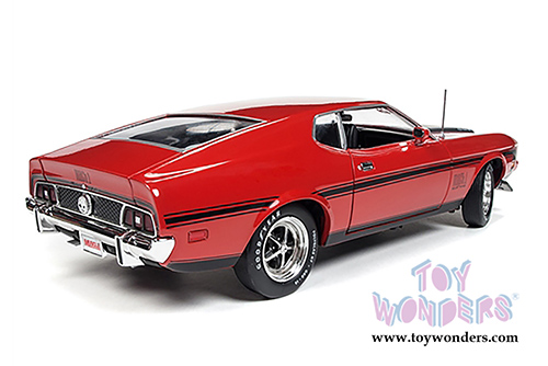 Auto World American Muscle - Hemmings Muscle Machines | Ford Mustang Mach 1 Hardtop (1971, 1/18 scale diecast model car, Bright Red) AMM1150
