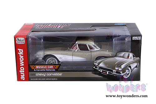 Auto World American Muscle - Chevy&reg; Corvette&reg; Hardtop Muscle Car & Corvette Nationals (MCACN) (1961, 1/18 scale diecast model car, Fawn Beige) AMM1151