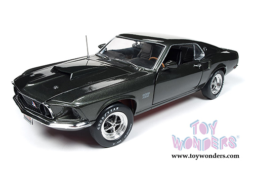 Auto World American Muscle - Ford Mustang Boss 429 Hardtop Muscle Car & Corvette Nationals (MCACN) (1969, 1/18 scale diecast model car, Black Jade) AMM1152