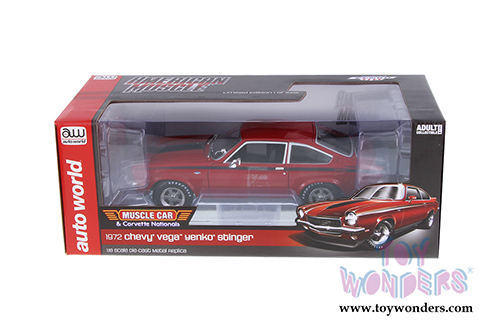 Auto World American Muscle - Chevy&reg; Vega&trade; Yenko&reg; Stinger Hardtop Muscle Car & Corvette Nationals (MCACN) (1972, 1/18 scale diecast model car, Red) AMM1156