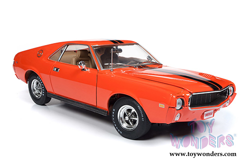 Auto World American Muscle - Hemmings Muscle Machines | AMC AMX Hardtop (1969, 1/18 scale diecast model car, Big Bad Orange) AMM1170