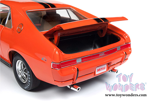 Auto World American Muscle - Hemmings Muscle Machines | AMC AMX Hardtop (1969, 1/18 scale diecast model car, Big Bad Orange) AMM1170
