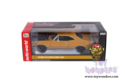 Auto World - American Muscle | Dodge Coronet Super Bee Hardtop Class of '69 50th Anniversary (1969, 1/18 scale diecast model car, Butterscotch) AMM1173