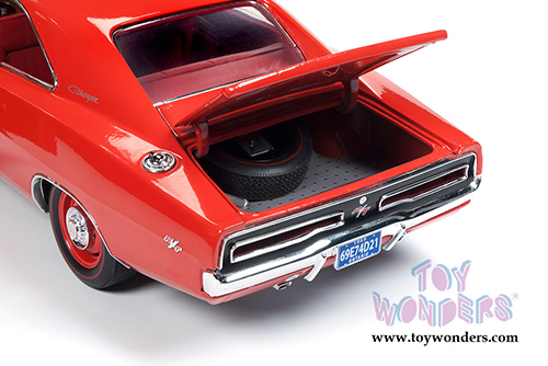 Auto World - American Muscle | Dodge Charger R/T Hardtop Class of '69 50th Anniversary (1969, 1/18 scale diecast model car, Charger Red) AMM1174