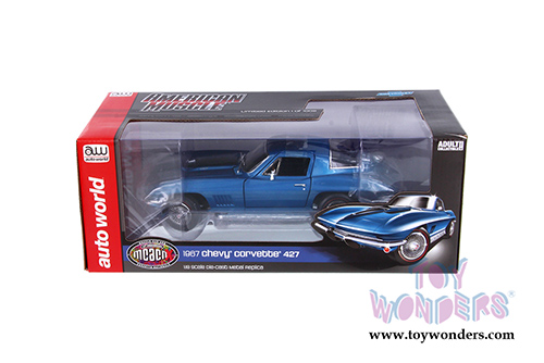 Auto World American Muscle - Chevy&reg; Corvette&reg; Hardtop Muscle Car & Corvette Nationals (MCACN) (1967, 1/18 scale diecast model car, Marina Blue) AMM1176