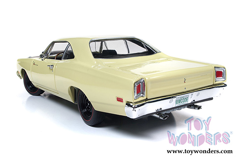 Auto World - American Muscle | Plymouth Road Runner Hardtop Class of '69 50th Anniversary (1969, 1/18 scale diecast model car, Sunfire Yellow) AMM1180