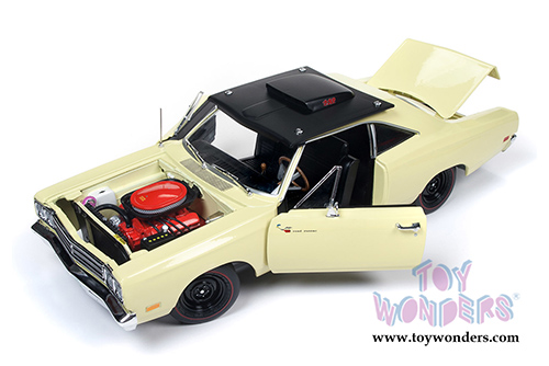 Auto World - American Muscle | Plymouth Road Runner Hardtop Class of '69 50th Anniversary (1969, 1/18 scale diecast model car, Sunfire Yellow) AMM1180