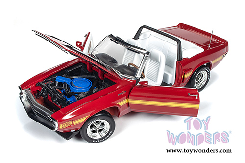 Auto World American Muscle - Hemmings Muscle Machines | Shelby GT500&reg; Convertible (1970, 1/18 scale diecast model car, Apple Red/Black/Yellow) AMM1187