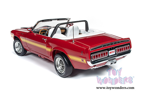 Auto World American Muscle - Hemmings Muscle Machines | Shelby GT500&reg; Convertible (1970, 1/18 scale diecast model car, Apple Red/Black/Yellow) AMM1187