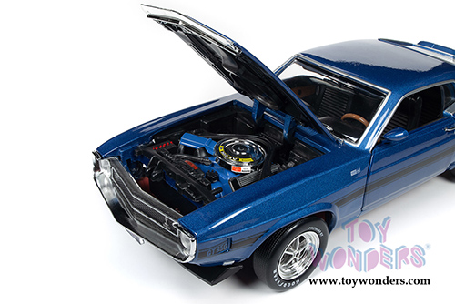 Auto World - Ford Mustang Shelby&reg; GT-350 Fastback Pilot Car Hardtop Muscle Car & Corvette Nationals (MCACN) 50th Anniversary of the Boss Engines (1969-2019) (1969, 1/18 scale diecast model car, Acapulco Blue w/Black)  AMM1188