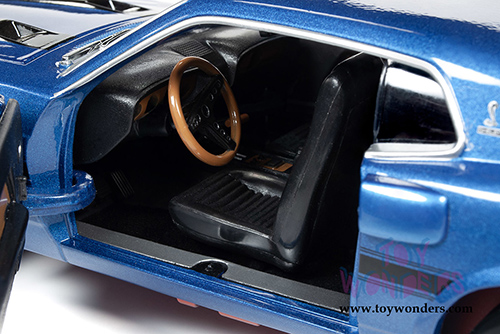 Auto World - Ford Mustang Shelby&reg; GT-350 Fastback Pilot Car Hardtop Muscle Car & Corvette Nationals (MCACN) 50th Anniversary of the Boss Engines (1969-2019) (1969, 1/18 scale diecast model car, Acapulco Blue w/Black)  AMM1188