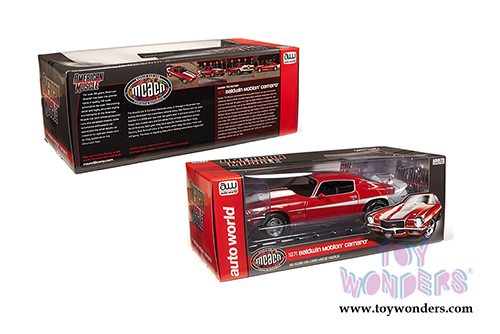 Auto World American Muscle - Chevy&reg; Camaro&reg; Baldwin Motion Hardtop Muscle Car & Corvette Nationals (MCACN) (1971, 1/18 scale diecast model car, Red) AMM1197