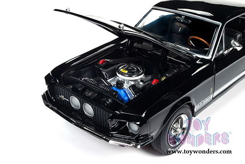 Auto World - American Muscle Ford Mustang Shelby&reg; GT350 Muscle Car & Corvette Nationals (MCACN) (1967, 1/18 scale diecast model car, Raven Black) AMM1202