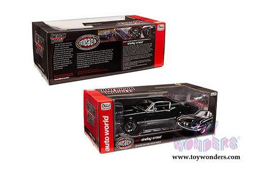 Auto World - American Muscle Ford Mustang Shelby&reg; GT350 Muscle Car & Corvette Nationals (MCACN) (1967, 1/18 scale diecast model car, Raven Black) AMM1202