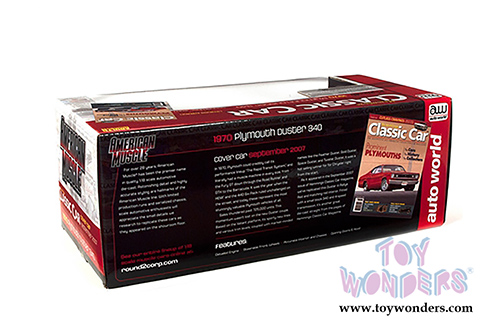 Auto World American Muscle - Hemmings Classic Cars | Plymouth Duster 340 Hardtop (1970, 1/18 scale diecast model car, Rallye Red) AMM1205
