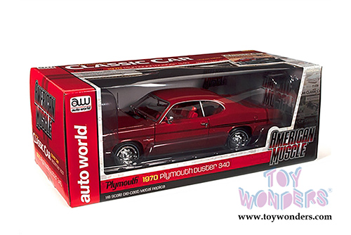 Auto World American Muscle - Hemmings Classic Cars | Plymouth Duster 340 Hardtop (1970, 1/18 scale diecast model car, Rallye Red) AMM1205