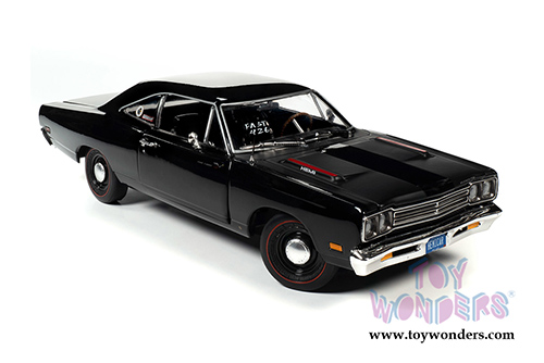 Auto World American Muscle - Hemmings Muscle Machines | Plymouth HEMI 426 Roadrunner Hardtop  (1969, 1/18 scale diecast model car, Tuxedo Black) AMM1213