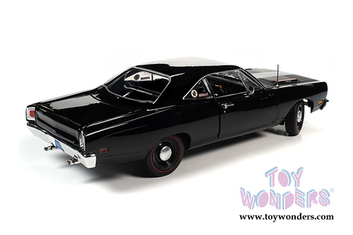 Auto World American Muscle - Hemmings Muscle Machines | Plymouth HEMI 426 Roadrunner Hardtop  (1969, 1/18 scale diecast model car, Tuxedo Black) AMM1213