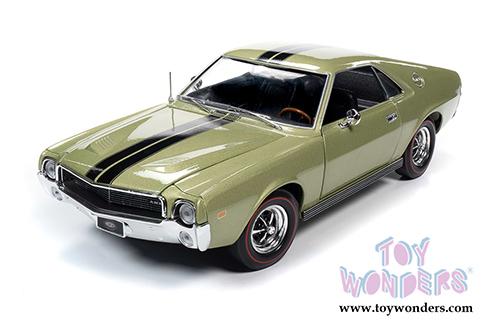 Auto World American Muscle -  AMC AMX Muscle Car & Corvette Nationals (MCACN) (1968, 1/18,1/64 scale diecast model car, Light Green Metallic) AMM1214