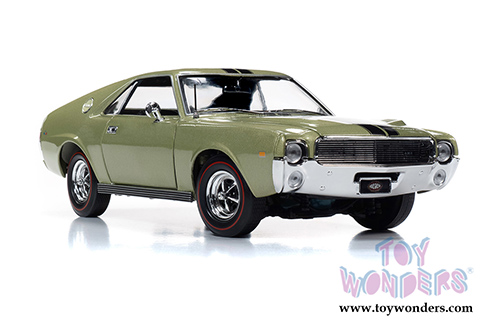Auto World American Muscle -  AMC AMX Muscle Car & Corvette Nationals (MCACN) (1968, 1/18,1/64 scale diecast model car, Light Green Metallic) AMM1214