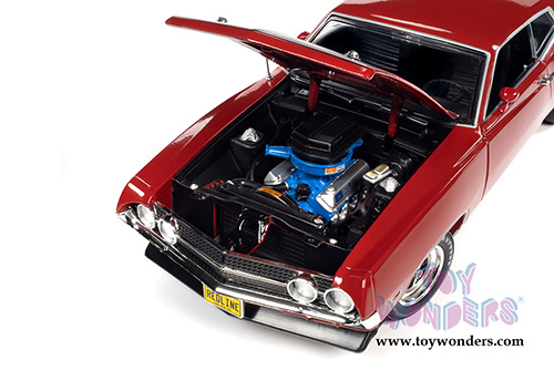 Auto World American Muscle - Ford Torino Cobra Class of '70 50th Anniversary (1970, 1/18 scale diecast model car, Candy Apple Red/Black) AMM1234