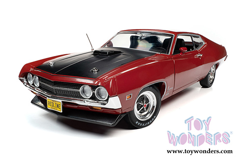 Auto World American Muscle - Ford Torino Cobra Class of '70 50th Anniversary (1970, 1/18 scale diecast model car, Candy Apple Red/Black) AMM1234