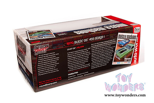 Auto World American Muscle - Hemmings Muscle Machines | Buick&reg; GS 455 Stage 1 Hardtop Magazine Cover Car (July 2019) (1970, 1/18 scale diecast model car, Diplomat Blue/Black) AMM1242
