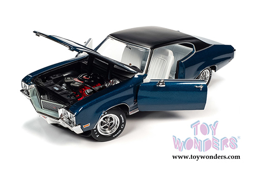 Auto World American Muscle - Hemmings Muscle Machines | Buick&reg; GS 455 Stage 1 Hardtop Magazine Cover Car (July 2019) (1970, 1/18 scale diecast model car, Diplomat Blue/Black) AMM1242