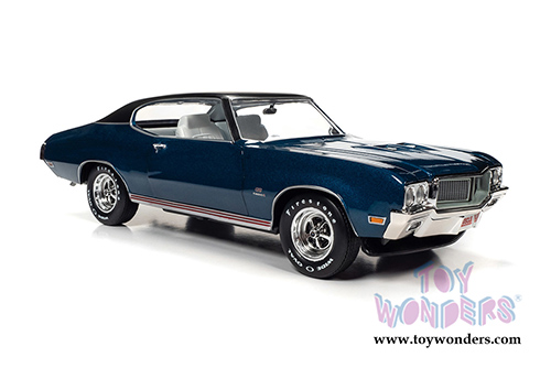 Auto World American Muscle - Hemmings Muscle Machines | Buick&reg; GS 455 Stage 1 Hardtop Magazine Cover Car (July 2019) (1970, 1/18 scale diecast model car, Diplomat Blue/Black) AMM1242