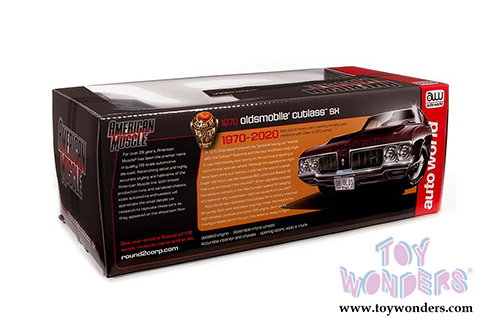 Auto World - American Muscle | Oldsmobile&reg; Cutlass SX Hardtop Class of '70 50th Anniversary (1970, 1/18 scale diecast model car, Burgundy Mist) AMM1245