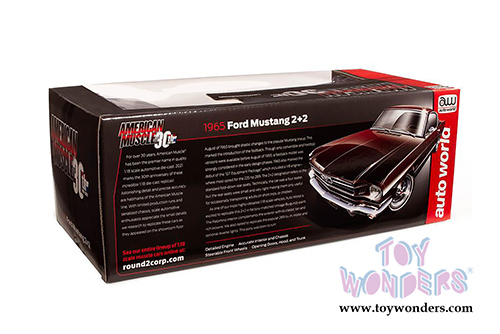 Auto World - American Muscle 30th Anniversary | Ford Mustang 2+2 Hardtop (1965, 1/18 scale diecast model car, Vintage Burgundy) AMM1248