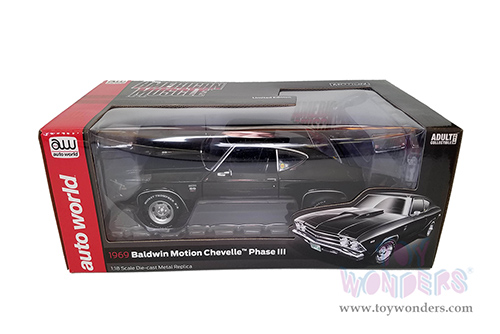 Auto World - American Muscle 30th Anniversary | Baldwin Motion Chevelle SS 427 Phase III Hardtop (1969, 1/18 scale diecast model car, Tuxedo Black) AMM1269