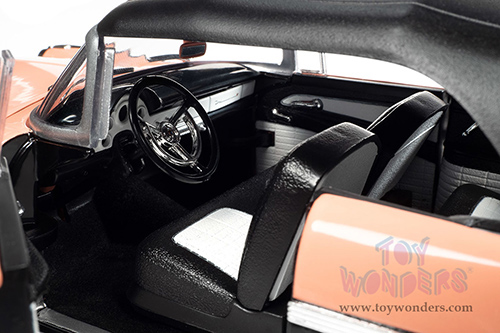 Auto World - Ford Fairlane Sunliner Convertible Soft Top Muscle Car & Corvette Nationals (MCACN) (1956, 1/18 scale diecast model car, Sunset Coral and Raven Black) AMM1270 MAP: $115.99