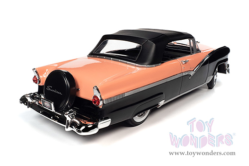 Auto World - Ford Fairlane Sunliner Convertible Soft Top Muscle Car & Corvette Nationals (MCACN) (1956, 1/18 scale diecast model car, Sunset Coral and Raven Black) AMM1270 MAP: $115.99