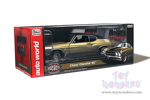 Auto World American Muscle - Chevrolet® Chevelle® SS™ Muscle Car & Corvette Nationals (MCACN) (1970, 1/18 scale diecast model car, Tricentennial Gold) AMM1332