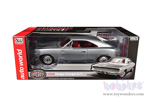 Auto World - American Muscle Dodge Charger R/T Hardtop Muscle Car & Corvette Nationals (MCACN) (1968, 1/18 scale diecast model car, Silver) AMM1344 MAP: $104.99
