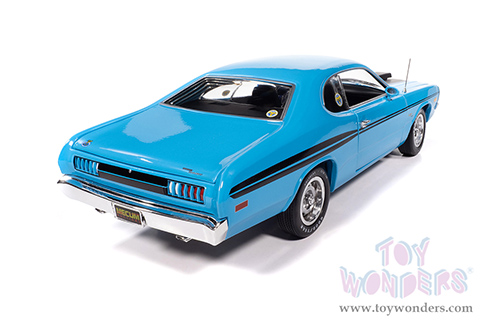 Auto World American Muscle - Dodge Demon GSS "Mecum Auctions" (1972, 1/18 scale diecast model car, Petty Blue/Black stripes) AMM1345 MAP: $104.99