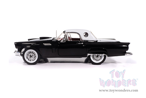 Auto World American Muscle - Ford Thunderbird Convertible w/ Removable Top (1957, 1/18 scale diecast model car, Raven Black/Colonial White) AMM1349 MAP: $104.99