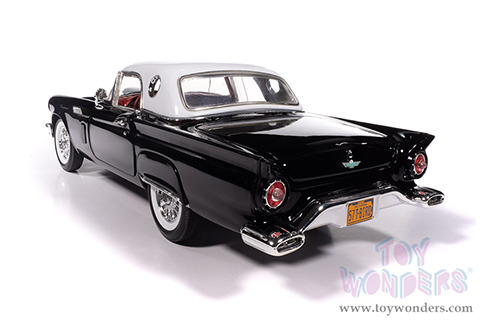 Auto World American Muscle - Ford Thunderbird Convertible w/ Removable Top (1957, 1/18 scale diecast model car, Raven Black/Colonial White) AMM1349 MAP: $104.99
