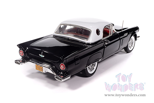 Auto World American Muscle - Ford Thunderbird Convertible w/ Removable Top (1957, 1/18 scale diecast model car, Raven Black/Colonial White) AMM1349 MAP: $104.99