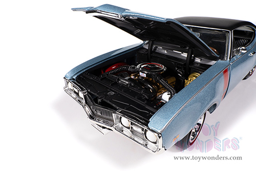 Auto World - Hemmings Motor News | Oldsmobile® 442™ W30 Holiday Coupe Magazine Cover Car (July 2023) (1968, 1/18 scale diecast model car, Teal Frost) AMM1350 MAP: $104.99